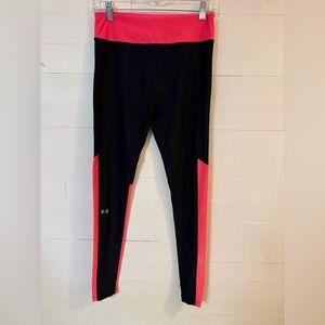 Under Armour HeatGear Volleyball Compression Leggings Pink Black MD